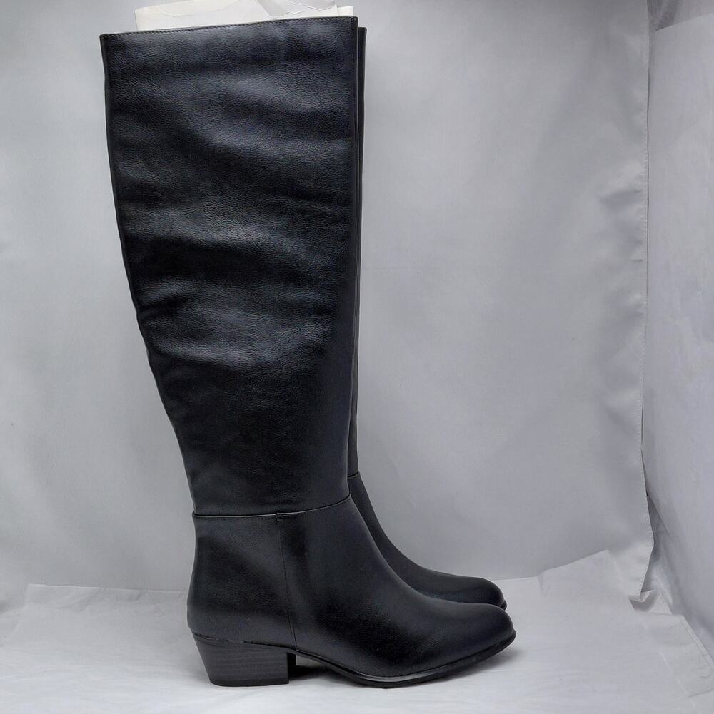Esprit Womens Riding Boots Sz 6 Black Knee High Low Heel Western Coastal Cowgirl